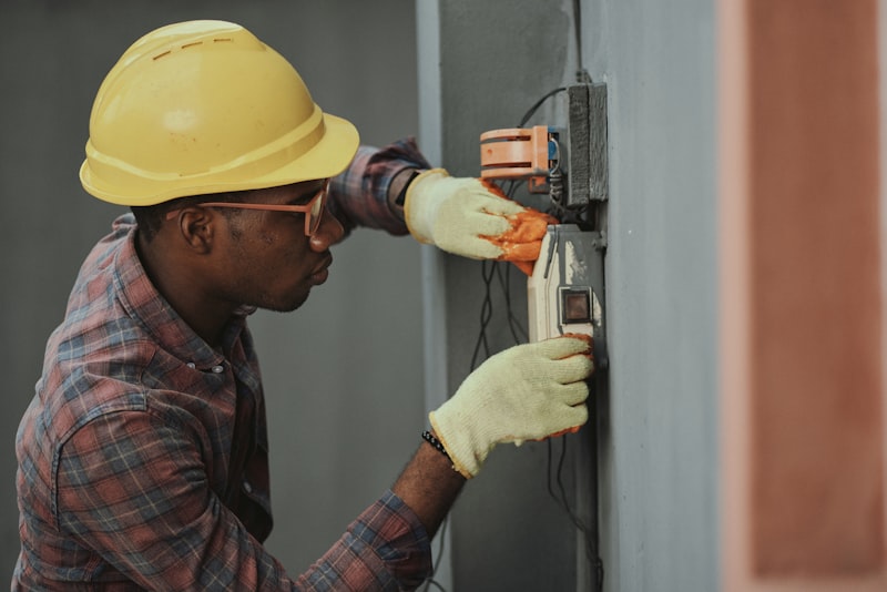 Engineer testing signal equipment